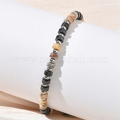 Armbänder aus natürlichem Crazy Achat und nicht magnetischen synthetischen Hämatitperlen für Damen&nbsp;BJEW-Z148-04P-02
