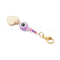 Décorations de pendentif coeur en alliage d'émail&nbsp;HJEW-JM04512