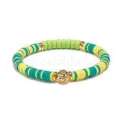 7 Uds. Juego de pulseras elásticas de surfista con disco de arcilla polimérica hecho a mano en 7 colores&nbsp;BJEW-JB08798