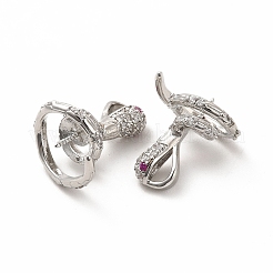 Rack placcatura in ottone micro pavé cubic zirconia cup peg bails&nbsp;KK-K165-31P