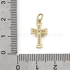 Pendentifs en laiton de Pâques sertis de micro-pavés de zircone cubique transparente&nbsp;CU-L001-15G-03