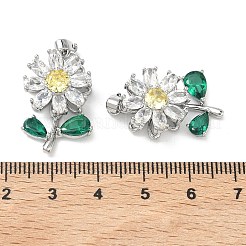 Pendenti girevoli in ottone micro pavé di zirconi cubici&nbsp;KK-A287-02P