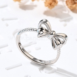 Rhodinierte 925 verstellbare Ringe aus Sterlingsilber&nbsp;RJEW-D300-01P