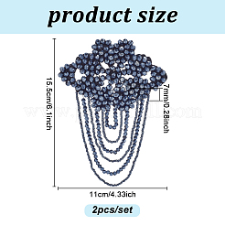 2 Stück Blumenquaste aus Glasperlen zum Aufnähen von Ornament-Accessoires&nbsp;PATC-NB0001-39