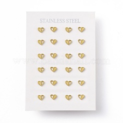 Orecchini a forma di cuore in acciaio inossidabile 304 con placcatura sotto vuoto in PVD per donna&nbsp;EJEW-P212-04G