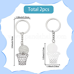 2 porte-clés pendentif en alliage de basket-ball&nbsp;KEYC-SC0001-95P
