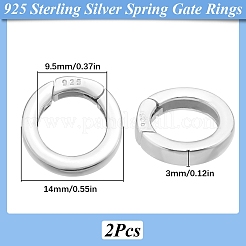 2 Stück 925 Sterlingsilber-Federtorringe&nbsp;STER-SC0001-36B