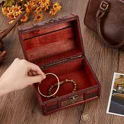 Schmuckaufbewahrungsetuis aus Holz im Retro-Stil mit geprägtem Blumenmuster und Griffen&nbsp;CON-CL0001-25