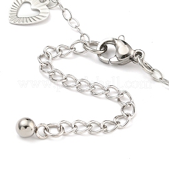 Anlaufgeschützte Ankerkette aus Edelstahl 304 mit Hohlbettelarmbändern&nbsp;BJEW-P334-10A-P