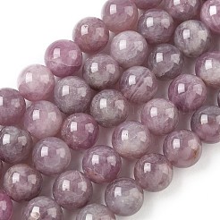 Colliers de perles en quartz rose de Madagascar violet naturel&nbsp;G-Z115-C02-12mm