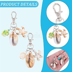 10 ciondolo decorativo con conchiglia acrilica e tartaruga turchese sintetica&nbsp;HJEW-CP0001-36