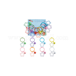 8 Uds. Marcadores de punto colgantes de estrella acrílica con purpurina de 8 colores con campana&nbsp;HJEW-AB00680