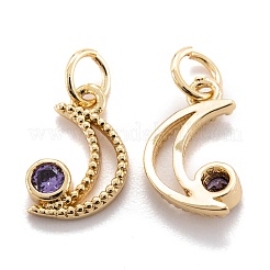 Real 18k micro latón chapado en oro micro encantos cubic zirconia encantos&nbsp;ZIRC-M114-52G-03