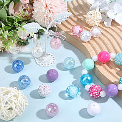 Kits de accesorios para cuentas de imitación de resina redonda con rhinestone&nbsp;RESI-PA0001-42