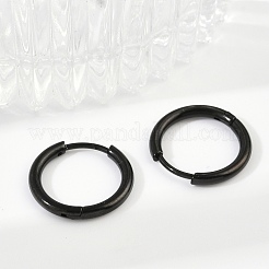 202 Creolen aus Edelstahl&nbsp;EJEW-F111A-15mm-EB