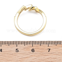 Bagues de manchette en laiton plaqué or micro pavé de zircones cubiques transparentes pour femmes&nbsp;RJEW-M028-48G