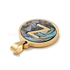 Acier inoxydable 304 plaqué sous vide PVD avec pendentifs en coquillage paua&nbsp;STAS-G268-02-G
