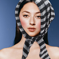 Gestreifter gestrickter Dreiecksschal aus Polyester für Damen&nbsp;AJEW-WH20070-106A