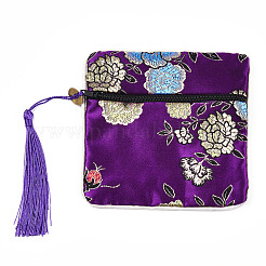 Chinesische brokat quaste reißverschluss schmuck tasche geschenkbeutel&nbsp;ABAG-F005-07