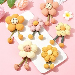 1 Sätze 6 Stück 6 Stile Blumen Stoff Broschen gemischte Farben&nbsp;ST-CJ0038-001
