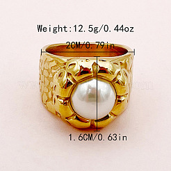Fingerringe aus Edelstahl 304 mit Imitationsperlen&nbsp;FS-WGE143D-01