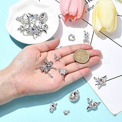 20 Stück 10 Stile Legierung mit Strass-Anhängern&nbsp;FIND-YW0004-98