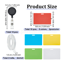 10 etichetta rettangolare in plastica con nome stampato a sublimazione in 5 colori&nbsp;DIY-GO0003-11