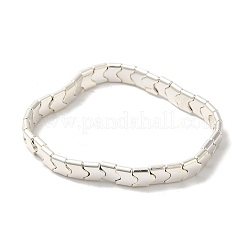 Braccialetti elasticizzati con perline a forma di onda di ematite sintetica non magnetica da donna&nbsp;BJEW-A022-01