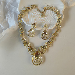 Collana pendente con strass e cristallo in lega vortice e set di orecchini pendenti&nbsp;FS-WG07C5B-01