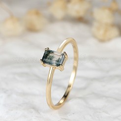 Fingerringe aus Messing und Moosachat für Damen&nbsp;FS-WGD1EDF-02