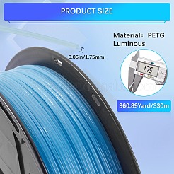 Filament d'imprimante 330D Petg lumineux de 3 m&nbsp;OCOR-WH0071-94B