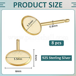 4 paire de 925 clous d'oreilles en argent sterling&nbsp;STER-BC0003-92G