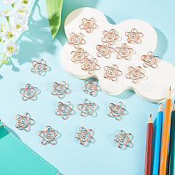 Clips de papel de hierro con forma de flor&nbsp;AJEW-TAC0006-32RG