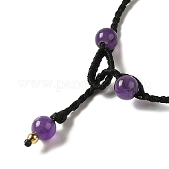 Collane di perle intrecciate di ametista naturale&nbsp;NJEW-K258-06B