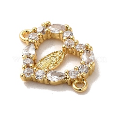Verbindungsanhänger mit durchsichtigem Zirkonia-Pavé aus Messing&nbsp;KK-M278-02A-G