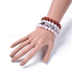 Cuentas de piedras preciosas naturales se extienden pulseras&nbsp;BJEW-JB04171