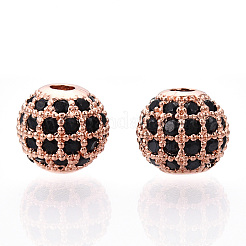 Perles de zircone cubique de placage de rack en laiton&nbsp;ZIRC-S001-8mm-B01