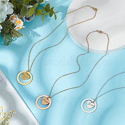 3 collier pendentif en acier inoxydable 304&nbsp;NJEW-BC0001-12