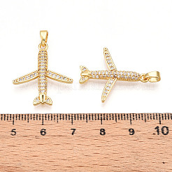 Pendentifs avec zircon cubiques à micro-pavés en laiton&nbsp;X-KK-T070-83G