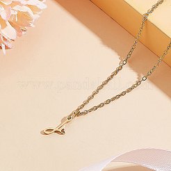 1 collar con colgante de letra de acero inoxidable 304&nbsp;NJEW-LP0001-39J-G