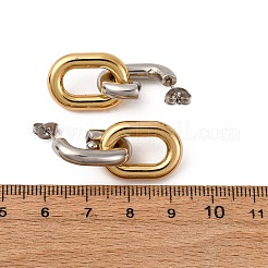 Orecchini pendenti ovali bicolore in acciaio inossidabile 304&nbsp;EJEW-L304-04GP