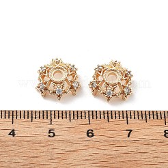 Tappi di perline in zirconia cubica trasparente micro pavé in ottone&nbsp;KK-R216-03KCG-02