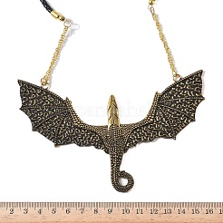 Gothic-Stil Legierung fliegenden Drachen Anhänger PU Lederband Halsketten&nbsp;NJEW-L050-01AG