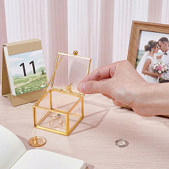 Vitrines à bijoux en verre transparent avec cadre en métal&nbsp;ODIS-WH0025-357A