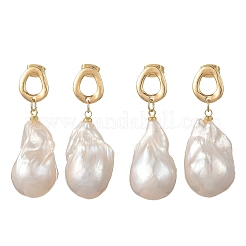 Natürliche Barockperle Keshi Perle baumeln Ohrringe&nbsp;EJEW-JE07499