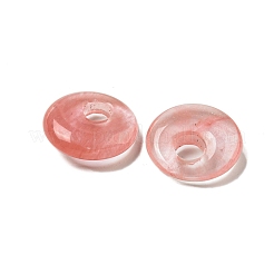 Kirschquarzglas Donut/Pi-Scheiben-Anhänger&nbsp;G-G142-02M