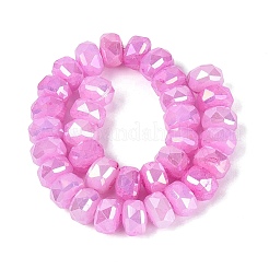Colliers de perles en verre imitation jade craquelé électroplaqué&nbsp;EGLA-Q135-01A-C10
