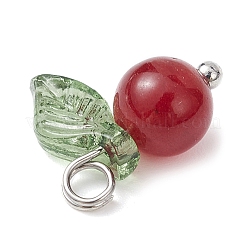 Breloques de fruits en jade blanc teint naturel&nbsp;PALLOY-JF02431-04