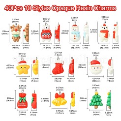 40pcs 10 styles de pendentifs en résine opaque&nbsp;RESI-CJ0003-53