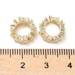 Perline europee in ottone micro pavé di zirconi cubici rondelle&nbsp;KK-A254-08G